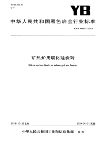 YB∕T 4666-2018 矿热炉用碳化硅炭砖