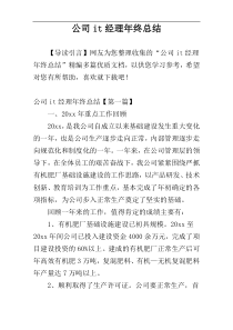 公司it经理年终总结