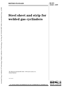 BS EN 10120-1997 Steel sheet and strip for welded 