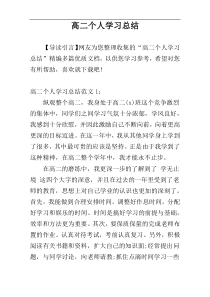 高二个人学习总结