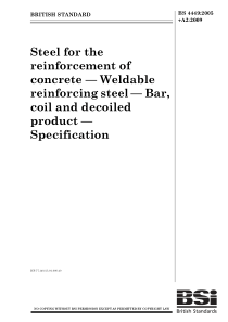 BS 4449-2009 Steel for the reinforcement of concre