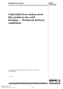 BS EN 10130-1999冷成型的冷轧低碳钢平板制品.技术提交条件 
