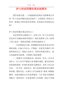 护士的试用期自我总结报告