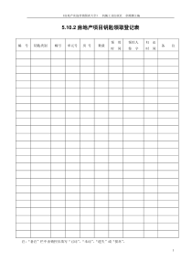 5.10.2房地产项目钥匙领取登记表