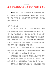 学习安全责任心得体会范文（实用4篇）