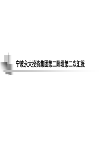 北大纵横宁波永大投资集团房地产咨询项目第二阶段第二次汇报(ppt122)