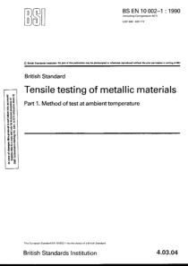 BS EN 10002-1-1990 金属材料拉伸试验.常温试验方法