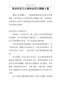 急诊科实习心得体会范文精编4篇