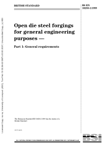 BS EN 10250-1-1999 Open die steel forgings for gen