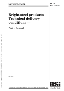 BS EN 10277-1-2008 Bright steel products — Technic