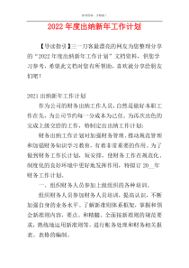 2022年度出纳新年工作计划