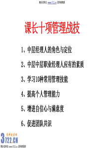 中层经理人十项管理战技培训教材