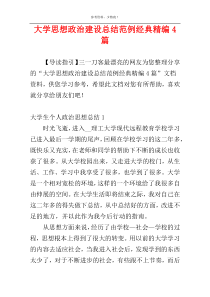 大学思想政治建设总结范例经典精编4篇