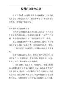 校园消防报告总结