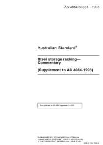 AS 4084 Supp1-1993 Steel storage racking―Commentar