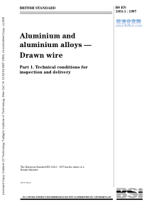 EN 1301-1-1997 铝和铝合金 拉制线材 第1部分：检查和交货的技术条件