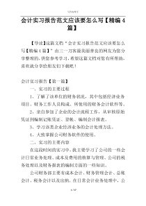 会计实习报告范文应该要怎么写【精编4篇】