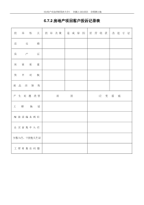 6.7.2房地产项目客户投诉记录表
