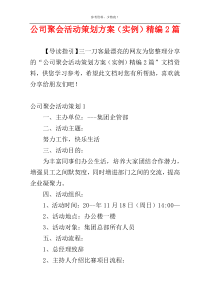 公司聚会活动策划方案（实例）精编2篇