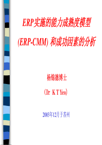 ERP实施的能力成熟度模型(ERP-CMM) 和成功因素的分析(PPT 12页)