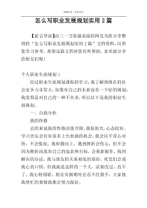 怎么写职业发展规划实用2篇