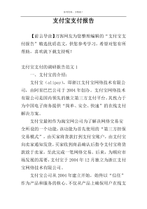 支付宝支付报告