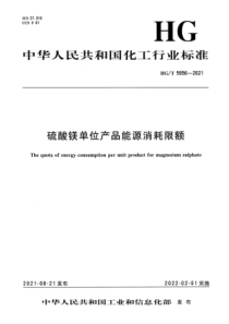 HGT 5956-2021 硫酸镁单位产品能源消耗限额