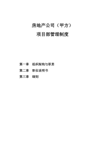 房地产(甲方)项目部职责、制度及流程