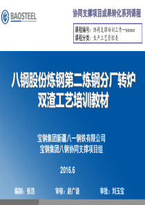 八钢股份炼钢第二炼钢分厂转炉双渣工艺培训(定)