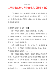 大学沙盘实训心得体会范文【推荐4篇】