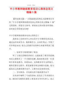 中小学教师继续教育培训心得体会范文精编5篇