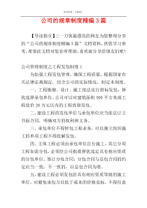 公司的规章制度精编3篇