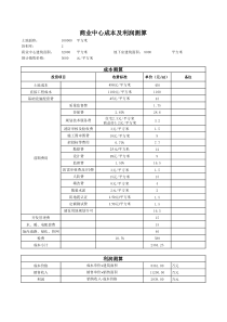 房地产成本及利润测算自动计算表格