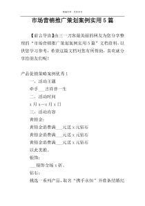 市场营销推广策划案例实用5篇