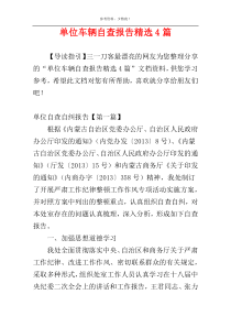 单位车辆自查报告精选4篇