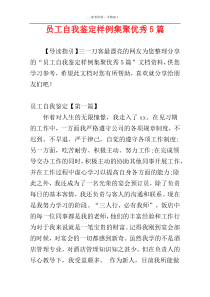 员工自我鉴定样例集聚优秀5篇