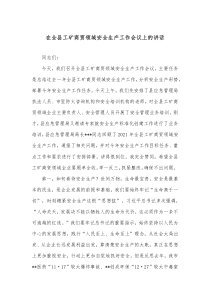 在全县工矿商贸领域安全生产工作会议上的讲话