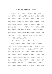 在分公司领导干部大会上的讲话