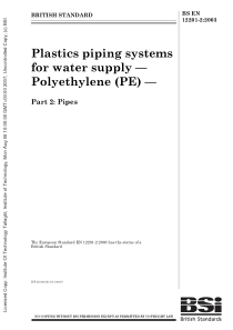 BS EN 12201-2-2003 Plastics piping systems for wat