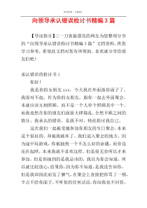 向领导承认错误检讨书精编3篇