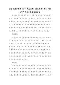 在省公安厅党委召开解放思想振兴发展研讨回头看研讨分析会上的讲话