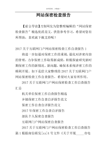 网站保密检查报告