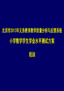 北京市XXXX年度“小学数学测试方案”培训