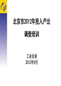 北京市XXXX年投入产出调查培训