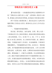 导购员实习报告范文4篇