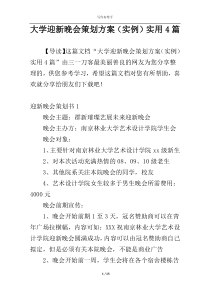 大学迎新晚会策划方案（实例）实用4篇