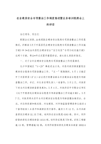 在自建房安全专项整治工作调度推进暨业务培训视频会上的讲话