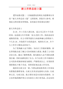 新人年终总结3篇