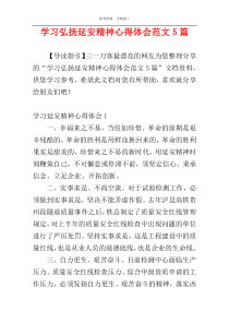 学习弘扬延安精神心得体会范文5篇