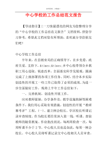 中心学校的工作总结范文报告